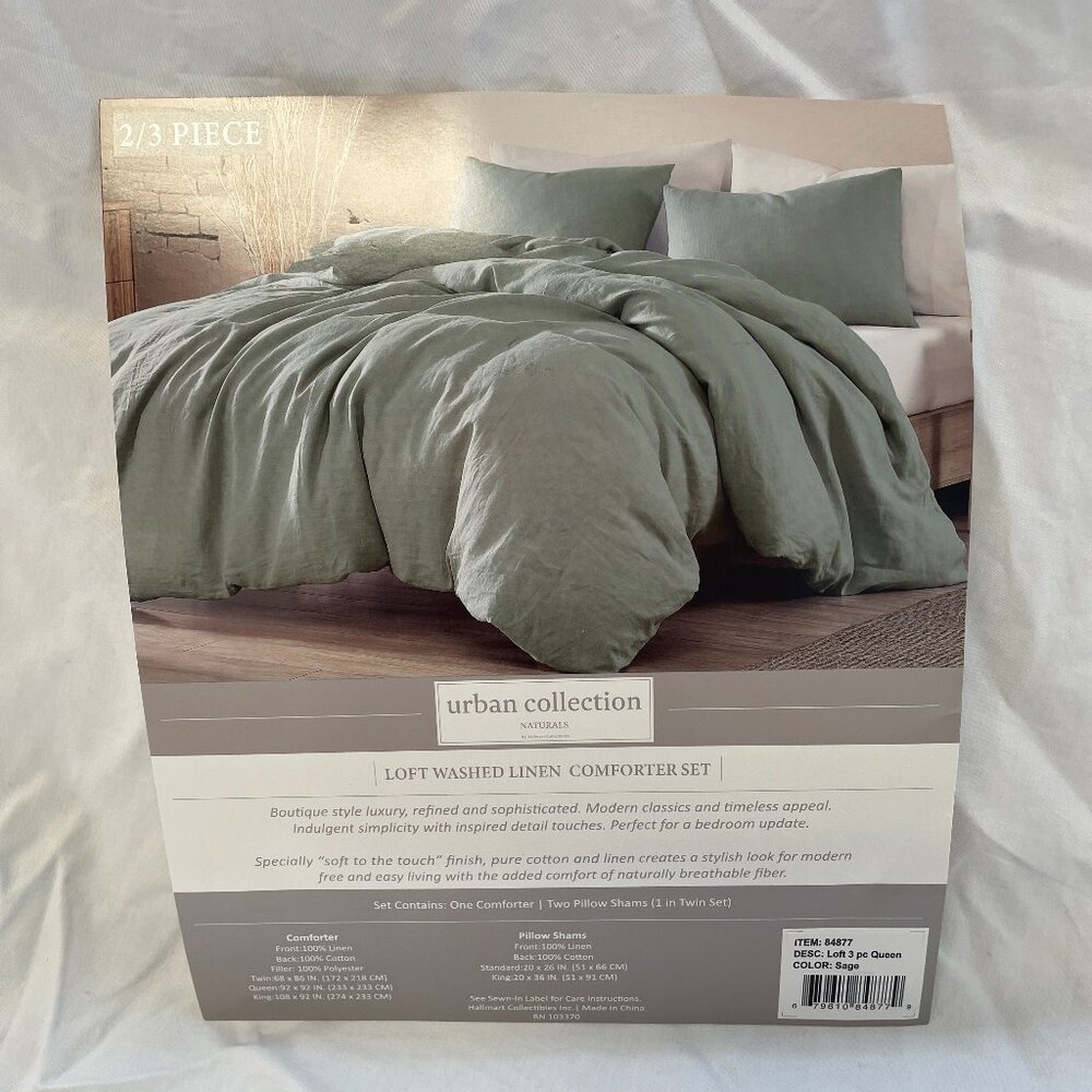 Urban Collection Naturals Queen Comforter Set, NWT